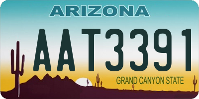AZ license plate AAT3391