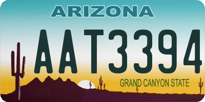 AZ license plate AAT3394