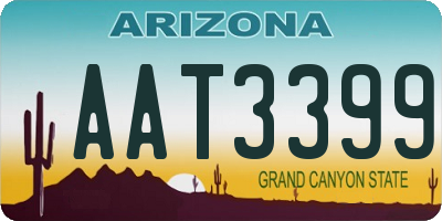 AZ license plate AAT3399