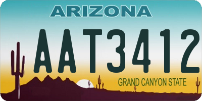 AZ license plate AAT3412