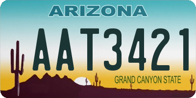 AZ license plate AAT3421