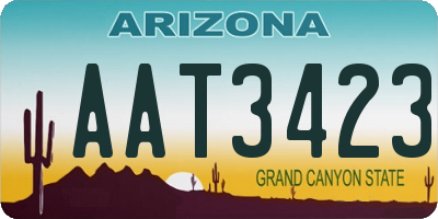AZ license plate AAT3423