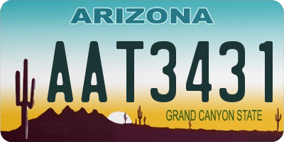 AZ license plate AAT3431