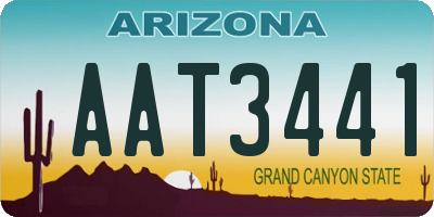 AZ license plate AAT3441