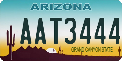 AZ license plate AAT3444