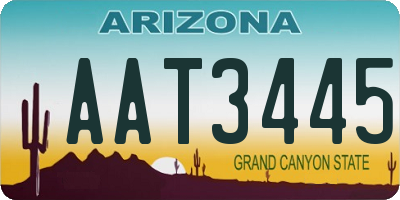 AZ license plate AAT3445