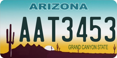 AZ license plate AAT3453