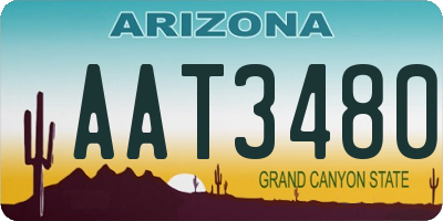 AZ license plate AAT3480