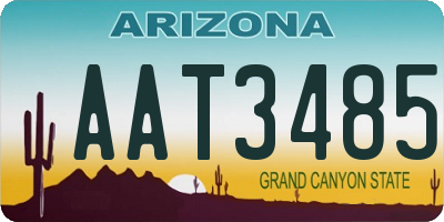 AZ license plate AAT3485