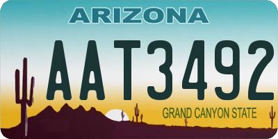 AZ license plate AAT3492