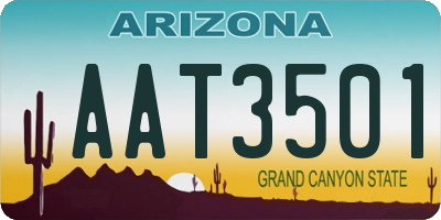 AZ license plate AAT3501