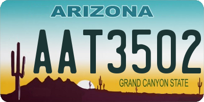 AZ license plate AAT3502