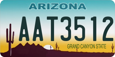 AZ license plate AAT3512