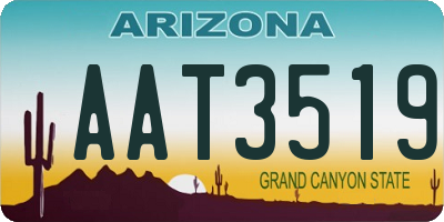 AZ license plate AAT3519