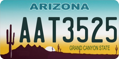 AZ license plate AAT3525
