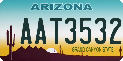 AZ license plate AAT3532