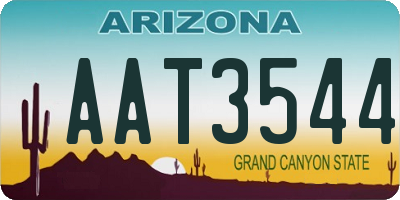 AZ license plate AAT3544