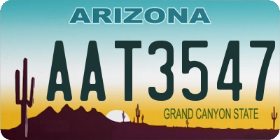AZ license plate AAT3547