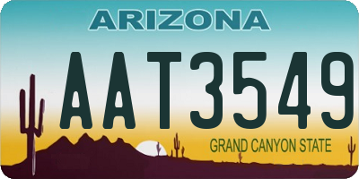 AZ license plate AAT3549