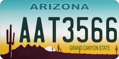 AZ license plate AAT3566