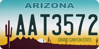 AZ license plate AAT3572