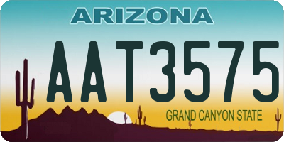 AZ license plate AAT3575