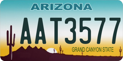 AZ license plate AAT3577