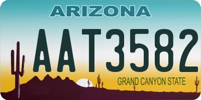 AZ license plate AAT3582