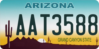 AZ license plate AAT3588