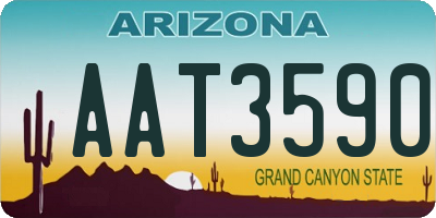 AZ license plate AAT3590