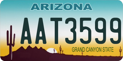 AZ license plate AAT3599