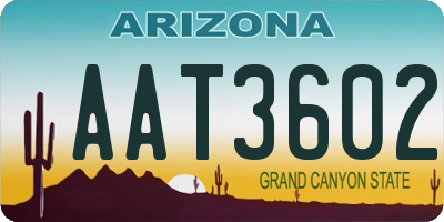 AZ license plate AAT3602