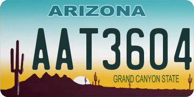AZ license plate AAT3604