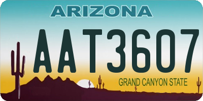 AZ license plate AAT3607