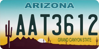 AZ license plate AAT3612