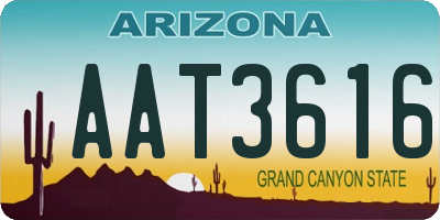 AZ license plate AAT3616