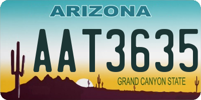 AZ license plate AAT3635
