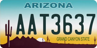 AZ license plate AAT3637