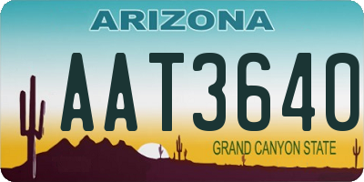 AZ license plate AAT3640