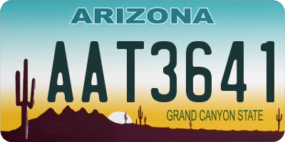 AZ license plate AAT3641