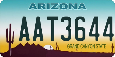 AZ license plate AAT3644