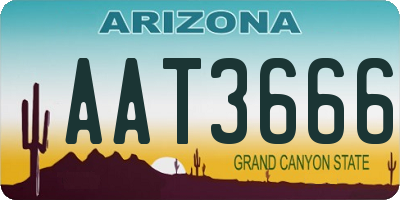 AZ license plate AAT3666