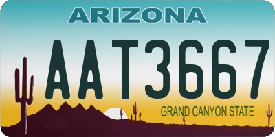 AZ license plate AAT3667