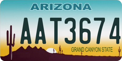 AZ license plate AAT3674