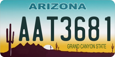 AZ license plate AAT3681