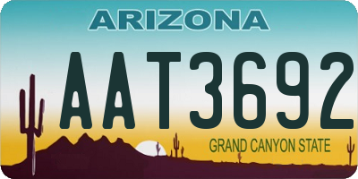 AZ license plate AAT3692