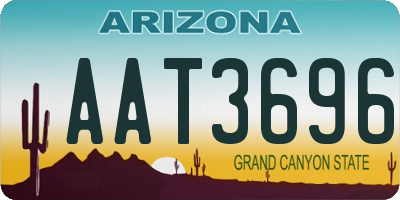 AZ license plate AAT3696
