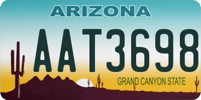 AZ license plate AAT3698