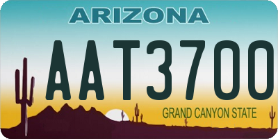 AZ license plate AAT3700