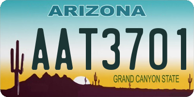 AZ license plate AAT3701